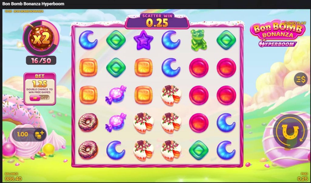 Bon Bomb Bonanza Hyperboom Basic grid and symbols