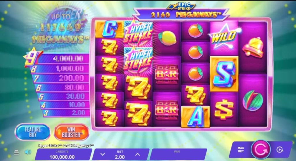 Hyper Strike Cash Megaways Basic layout and Symbols