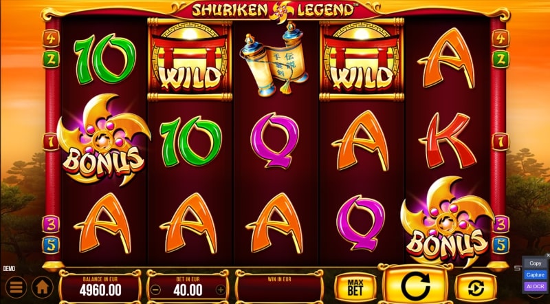 Shuriken Legend Slot Basic Grid Layout