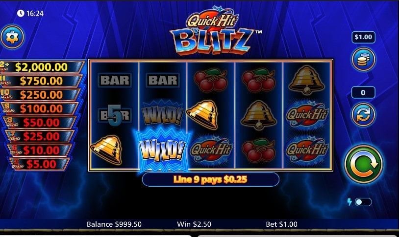 Quick Hit Bitz Blue Wild symbol