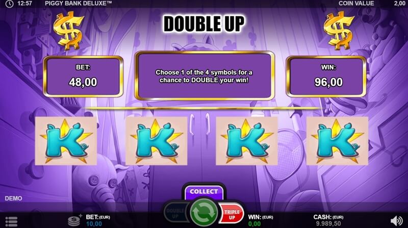 Piggy Bank Deluxe double up feature