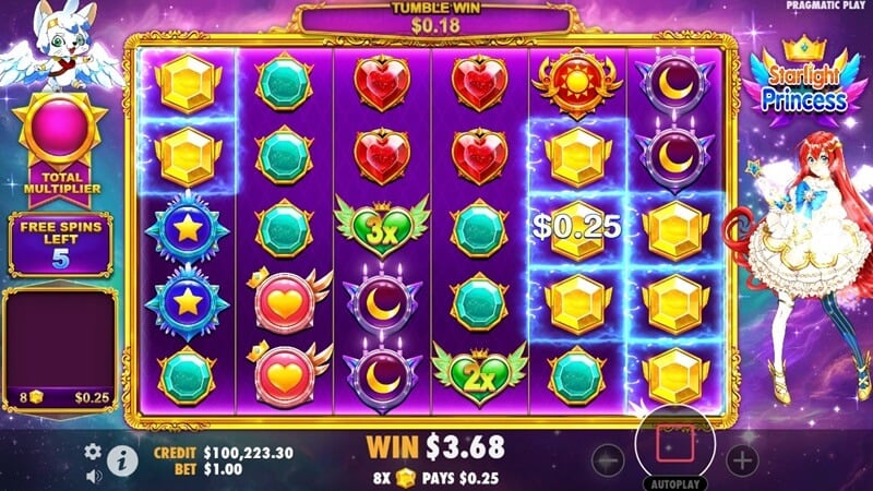 Starlight Princess free spins feature