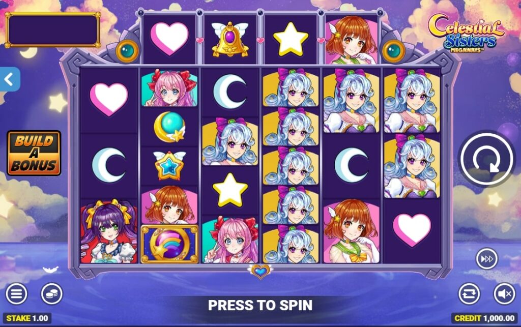 Celestial Sisters Megaways Slot Basic Grid Layout