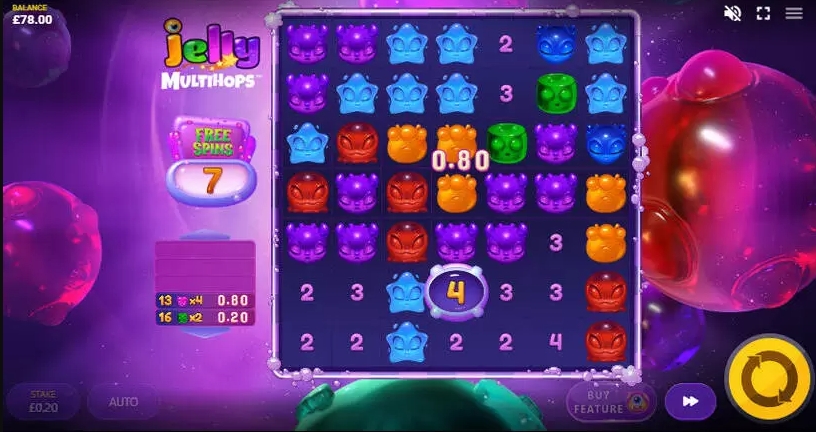 Jelly Multihops Slot Basic Grid Layout and Symbols