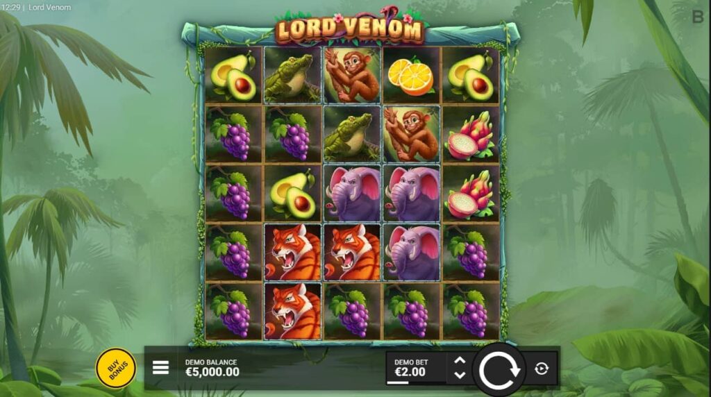 Lord Venom slot Basic layout and Symbols